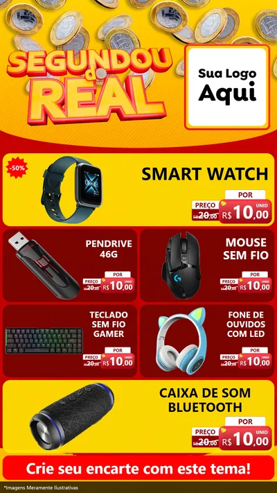 Modelo de TV para TV Vertical com o tema Segundou do Real para Informática