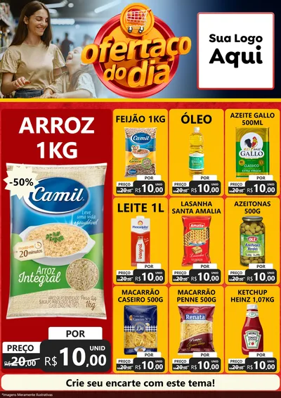 Modelo de Encarte para Encarte A4 Vertical com o tema Ofertaço Do Dia para Supermercado