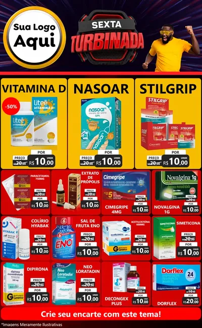 Modelo de Encarte para Encarte Grande com o tema Sexta Turbinada para Farmácia