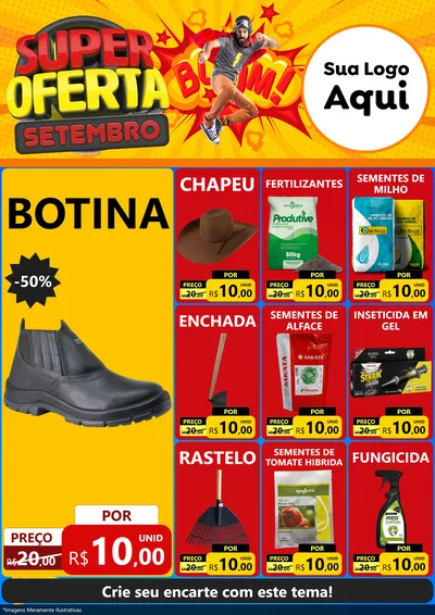 Modelo de Encarte para Encarte A4 Vertical com o tema Super Oferta Setembro para Agropecuária