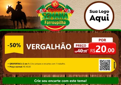 Modelo de Cartaz para Cartaz A4 Horizontal com o tema Especial Semana Farroupilha para Ferragens