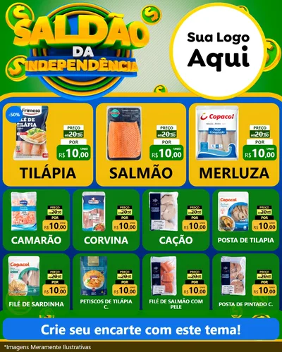Modelo de Rede Social para Feed Instagram com o tema Saldão da Indepêndencia para Peixaria