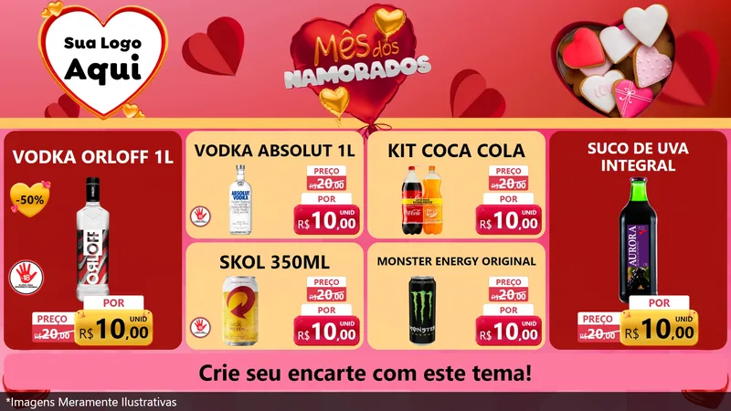 Modelo de TV para TV Horizontal com o tema Mês dos Namorados para Distribuidora de bebidas