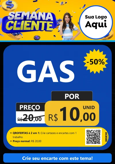 Modelo de Cartaz para Cartaz A4 Vertical com o tema Semana do Cliente para Água e gás