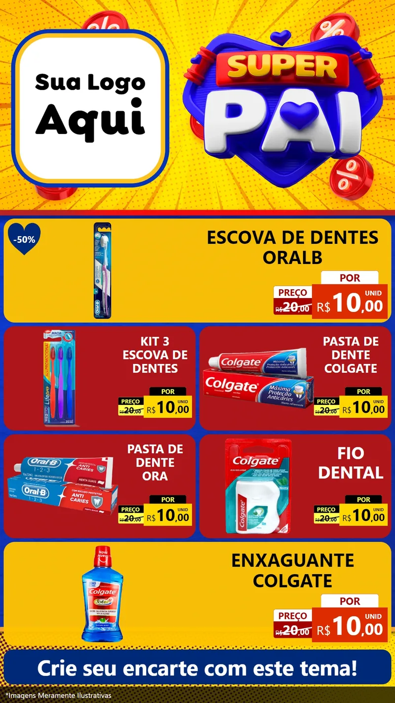 Modelo de TV para TV Vertical com o tema Super Pai para Higiene Pessoal