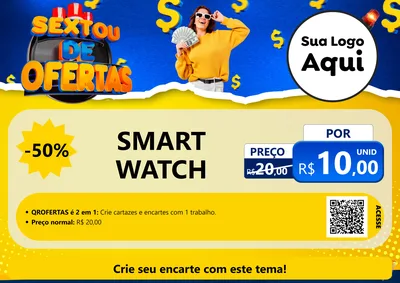 Modelo de Cartaz para Cartaz A4 Horizontal com o tema Sextou de Ofertas para Informática