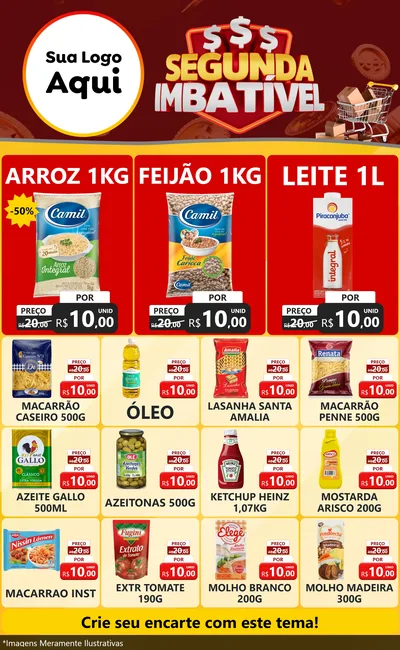 Modelo de Encarte para Encarte Grande com o tema Segunda Imbatível para Supermercado