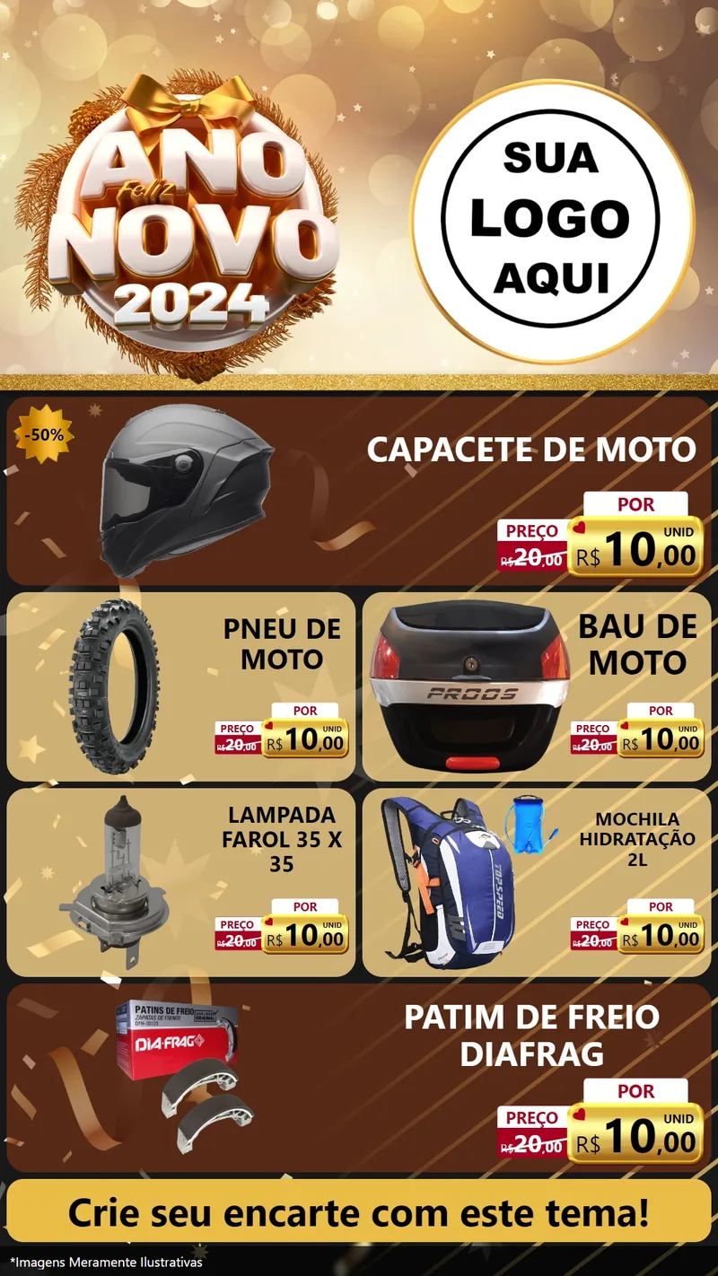 Modelo de TV para TV Vertical com o tema Feliz Ano Novo 2027 para Moto peças