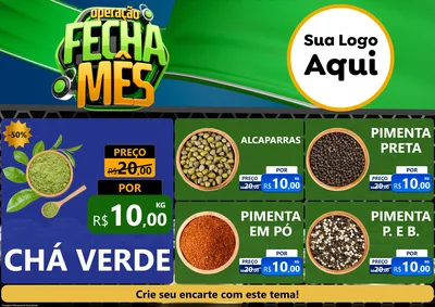 Modelo de Encarte para Encarte A4 Horizontal com o tema Operação Fecha Mês para Produtos Naturais
