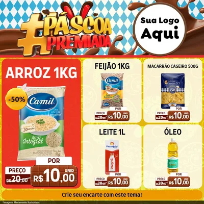 Modelo de Rede Social para Feed Facebook com o tema Páscoa Premiada para Supermercado