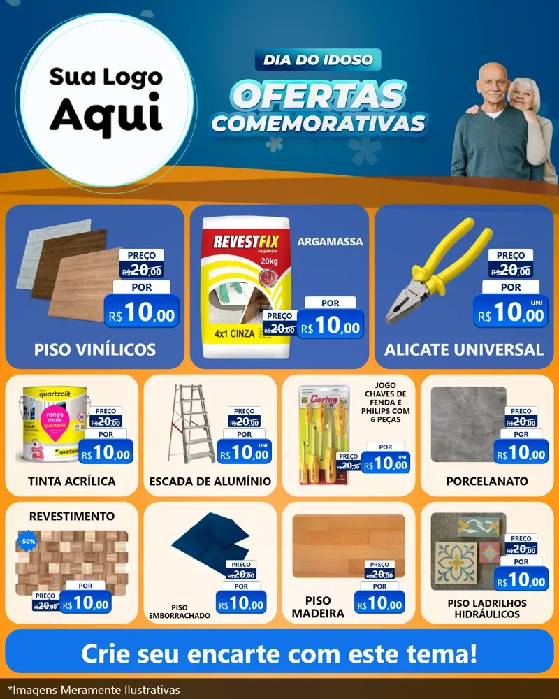 Modelo de Rede Social para Feed Instagram com o tema Dia do Idoso para Material para Construção