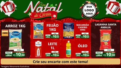 Modelo de TV para TV Horizontal com o tema Um Natal de Ofertas para Supermercado