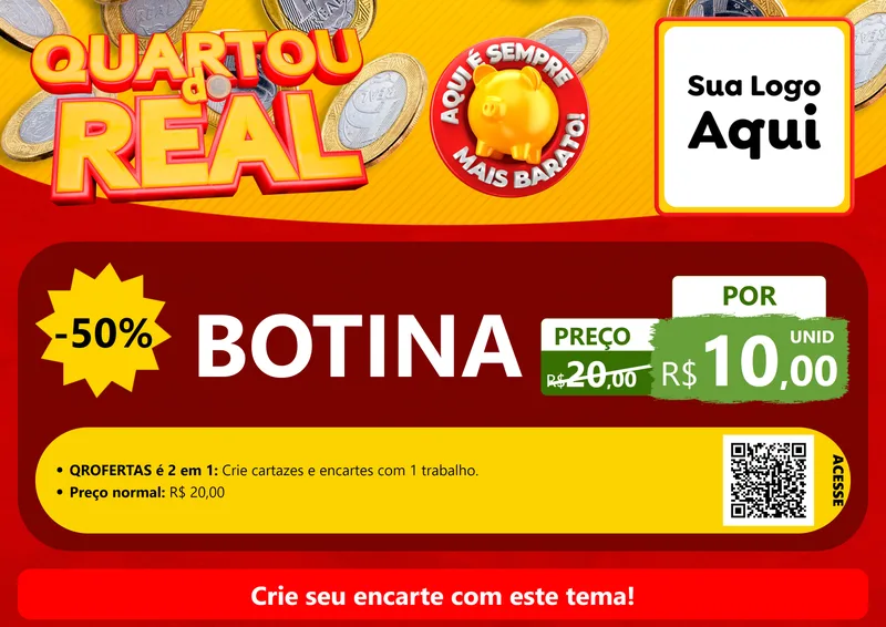 Modelo de Cartaz para Cartaz A4 Horizontal com o tema Quartou do Real para Agropecuária