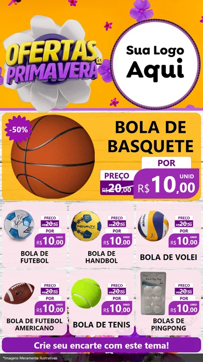 Modelo de Rede Social para Stories com o tema Ofertas Da Primavera para Artigos Esportivos