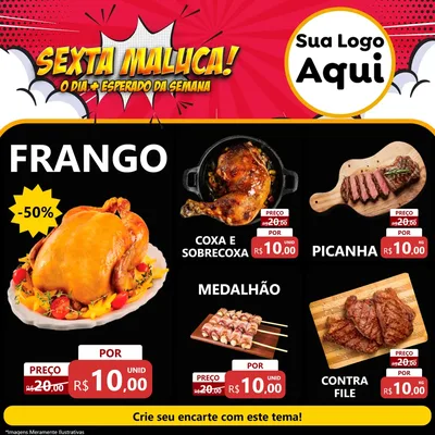 Modelo de Rede Social para Feed Facebook com o tema Sexta Maluca! para Assados