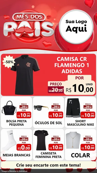 Modelo de Rede Social para Stories com o tema Mês dos Pais para Roupas e acessórios