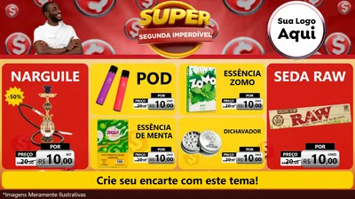 Modelo de TV para TV Horizontal com o tema Super Segunda Imperdível para Tabacaria
