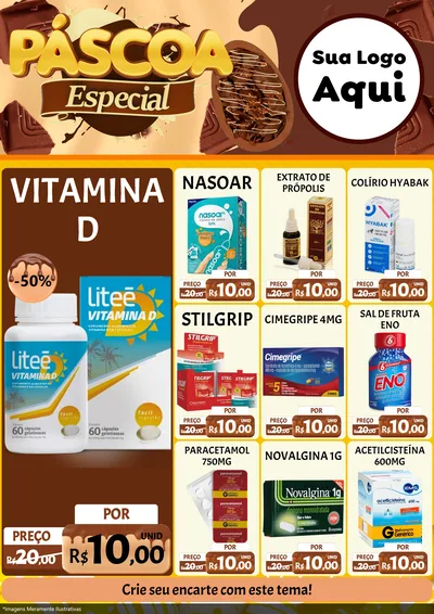 Modelo de Encarte para Encarte A4 Vertical com o tema Páscoa Especial para Farmácia