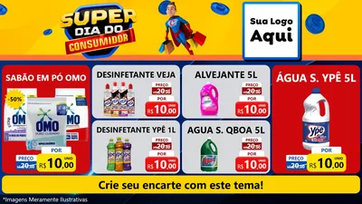 Modelo de TV para TV Horizontal com o tema Super Dia do Consumidor para Produtos de Limpeza