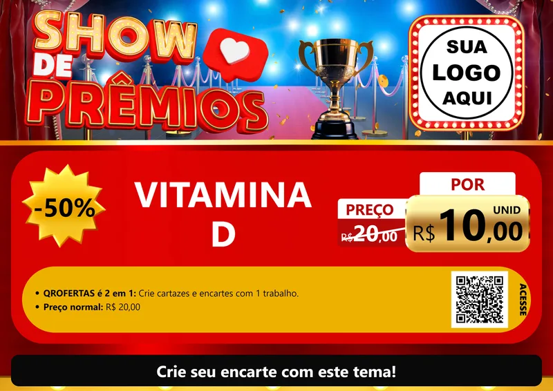 Modelo de Cartaz para Cartaz A4 Horizontal com o tema Show de Prêmios para Farmácia