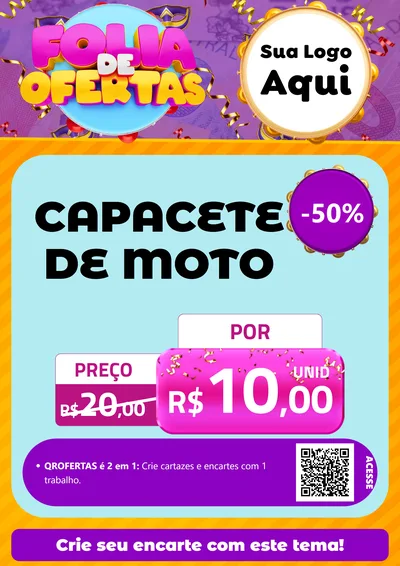Modelo de Cartaz para Cartaz A4 Vertical com o tema Folia de Ofertas para Moto peças