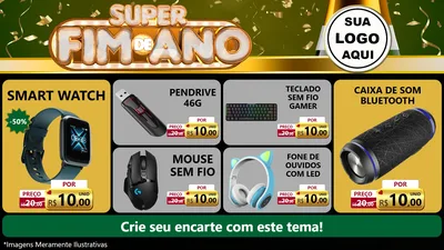 Modelo de TV para TV Horizontal com o tema Super Fim de Ano para Informática