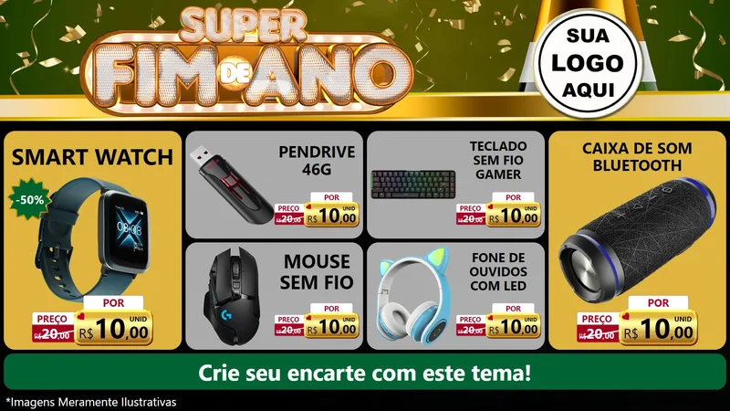 Modelo de TV para TV Horizontal com o tema Super Fim de Ano para Informática