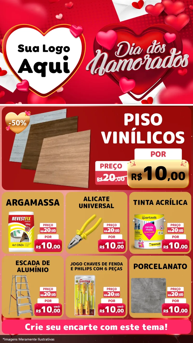 Modelo de Rede Social para Stories com o tema Dia Dos Namorados para Material para Construção