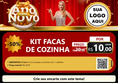 Modelo de Cartaz para Cartaz A4 Horizontal com o tema Super Ano Novo para Utilidades Domésticas