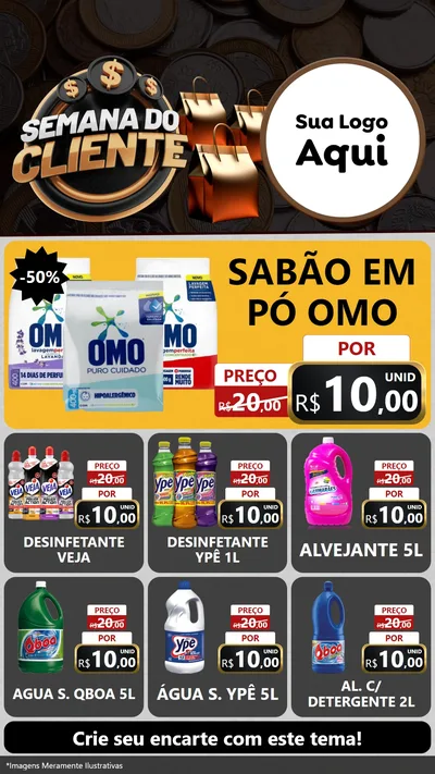 Modelo de Rede Social para Stories com o tema Semana do Cliente para Produtos de Limpeza