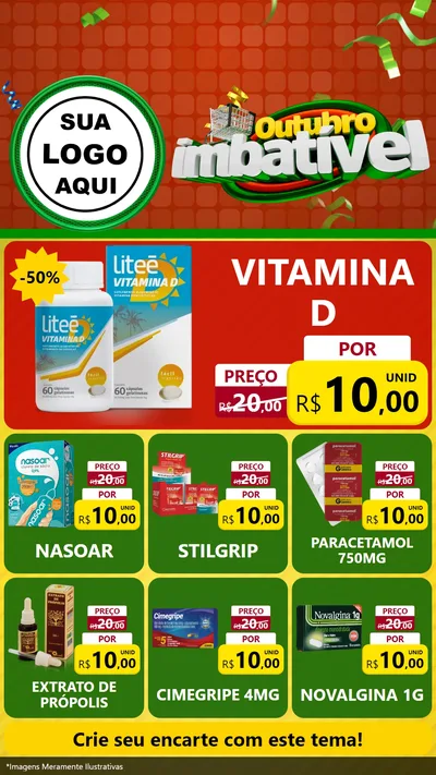 Modelo de Rede Social para Stories com o tema Outubro Imbatível para Farmácia