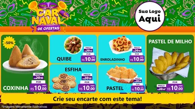 Modelo de TV para TV Horizontal com o tema Carnaval de Ofertas para Salgadaria