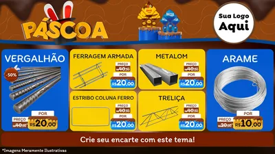 Modelo de TV para TV Horizontal com o tema Páscoa para Ferragens