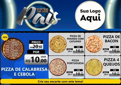 Modelo de Encarte para Encarte A4 Horizontal com o tema Sorteio Dia Dos Pais para Pizzaria