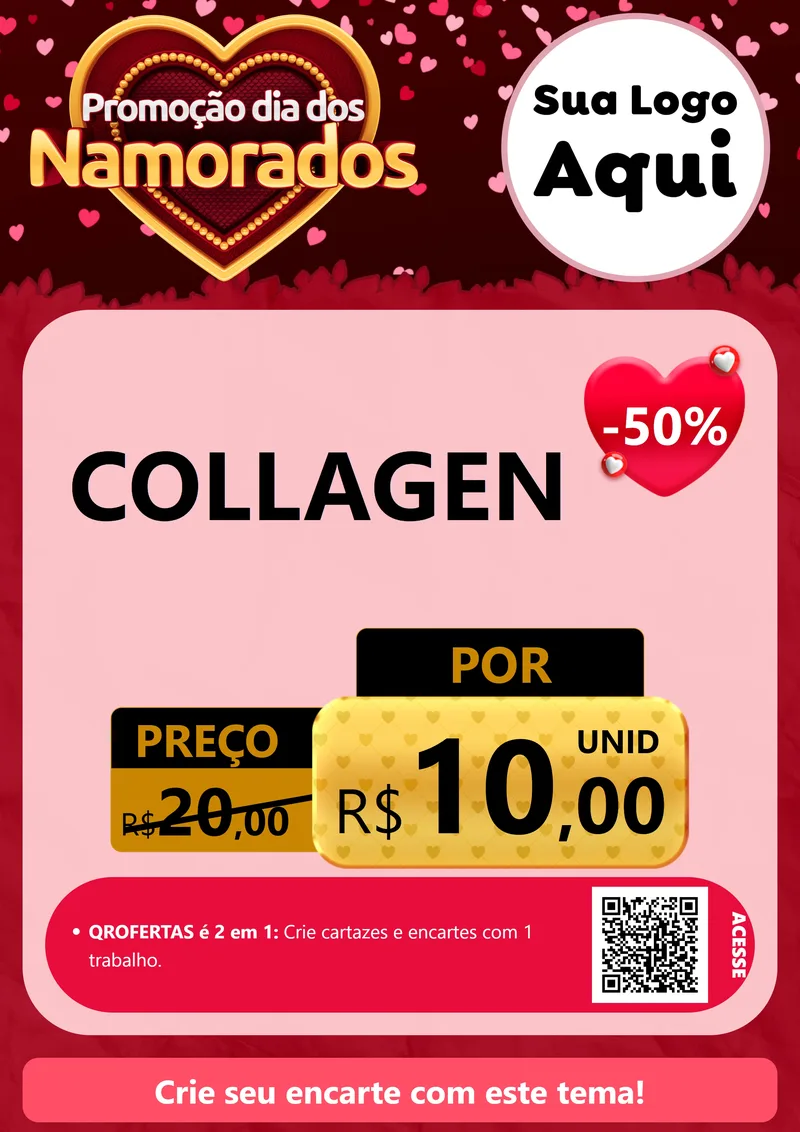 Modelo de Cartaz para Cartaz A4 Vertical com o tema Promoção Dia Dos Namorados para Suplementos alimentares
