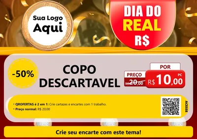 Modelo de Cartaz para Cartaz A4 Horizontal com o tema Dia do Real para Embalagens