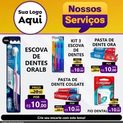 Modelo de Rede Social para Feed Facebook com o tema Nossos Serviços para Higiene Pessoal