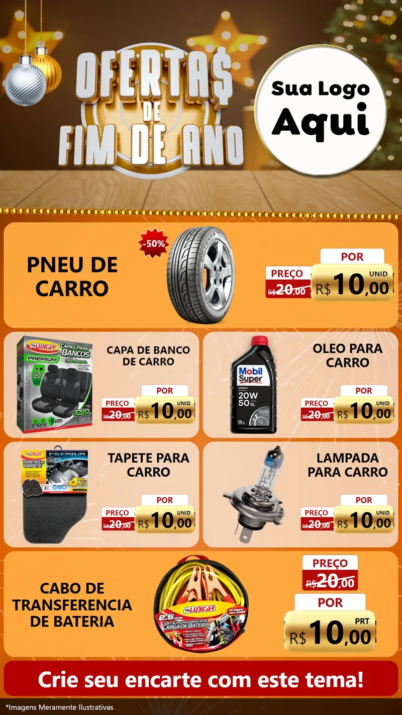 Modelo de TV para TV Vertical com o tema Ofertas de Fim de Ano para Auto peças