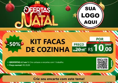 Modelo de Cartaz para Cartaz A4 Horizontal com o tema Ofertas de Natal para Utilidades Domésticas