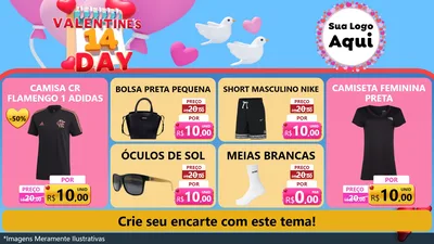Modelo de TV para TV Horizontal com o tema Valentine's Day para Roupas e acessórios