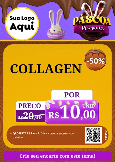 Modelo de Cartaz para Cartaz A4 Vertical com o tema Páscoa Premiada para Suplementos alimentares
