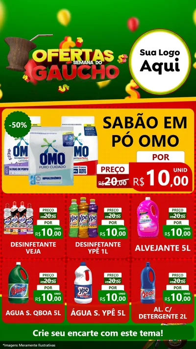 Modelo de Rede Social para Stories com o tema Ofertas Semana Do Gaúcho para Produtos de Limpeza