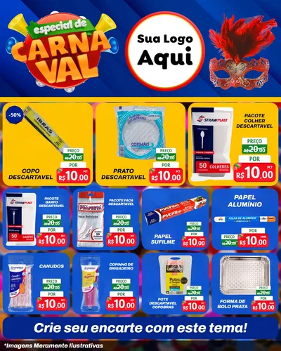 Modelo de Rede Social para Feed Instagram com o tema Especial de Carnaval para Embalagens