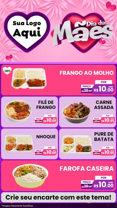 Modelo de TV para TV Vertical com o tema Dia das Mães para Restaurante