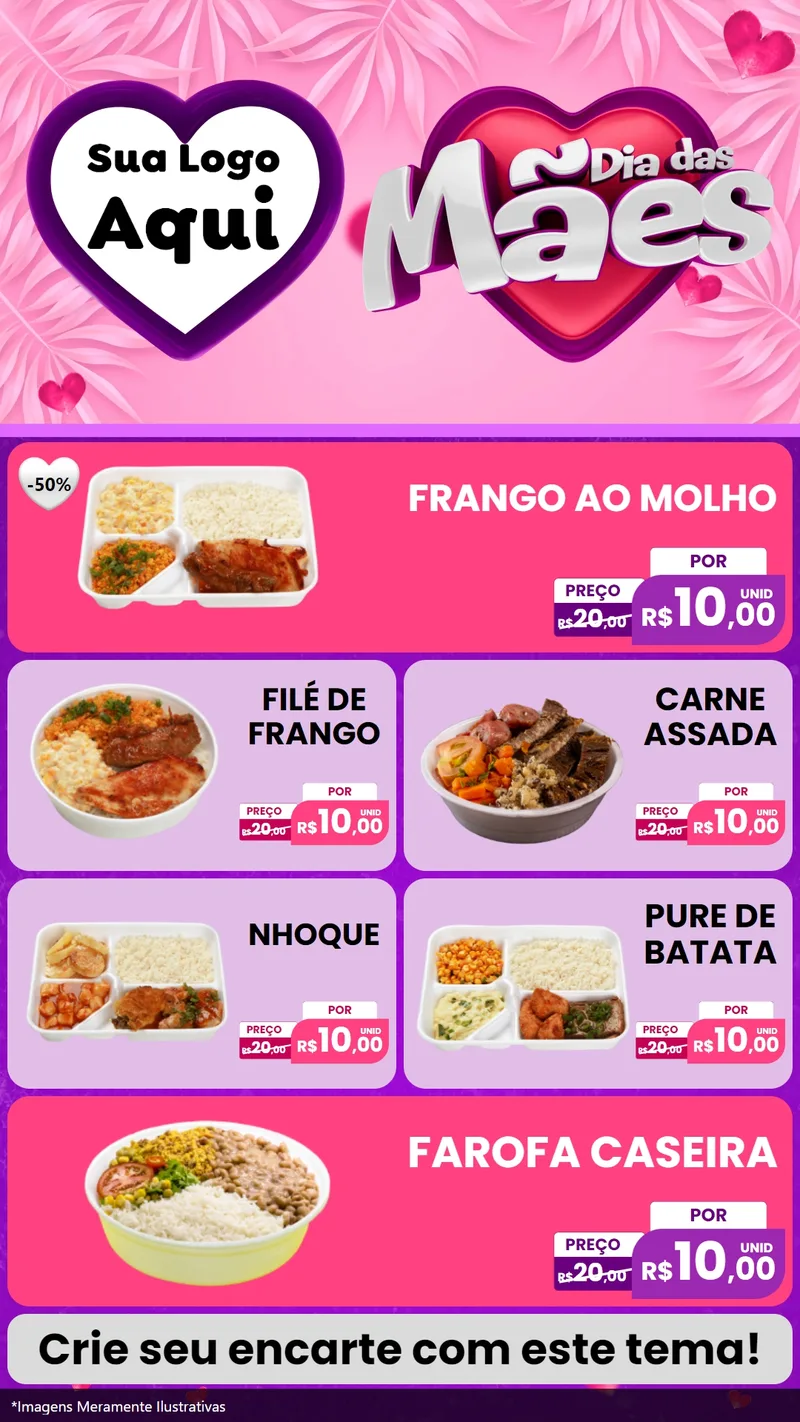 Modelo de TV para TV Vertical com o tema Dia das Mães para Restaurante