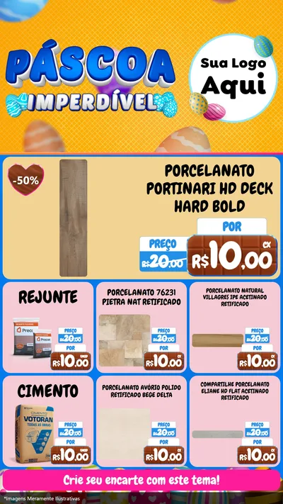 Modelo de Rede Social para Stories com o tema Páscoa Imperdível para Pisos e revestimentos