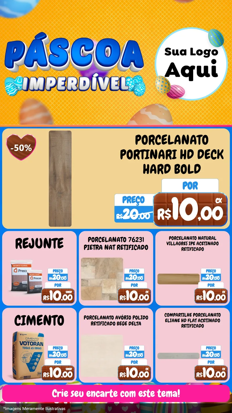 Modelo de Rede Social para Stories com o tema Páscoa Imperdível para Pisos e revestimentos