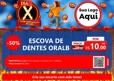 Modelo de Cartaz para Cartaz A4 Horizontal com o tema Dia X - O Dia Mais Barato Do Mês para Higiene Pessoal