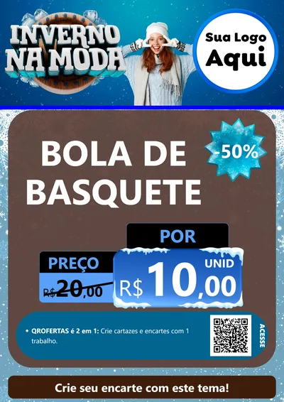Modelo de Cartaz para Cartaz A4 Vertical com o tema Inverno na Moda para Artigos Esportivos