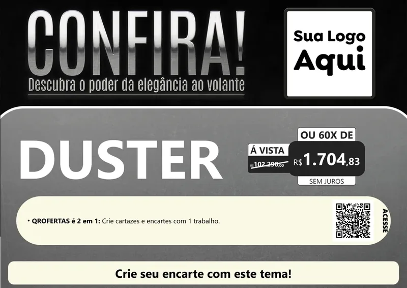 Modelo de Cartaz para Cartaz A4 Horizontal com o tema Confira! Descubra o poder da elegância ao volante. para Concessionaria de Carros